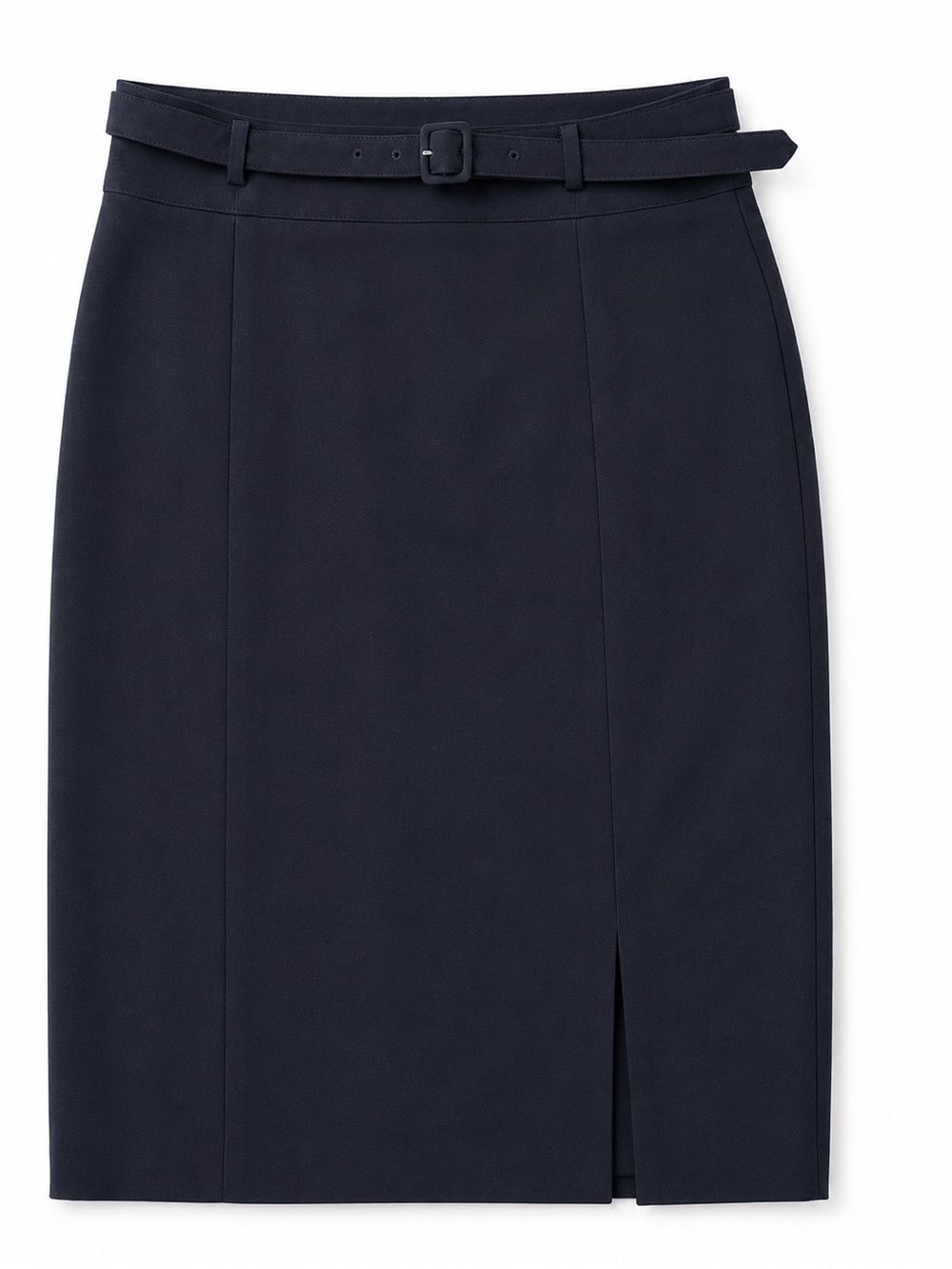 NWT Ann Taylor Navy Pencil Skirt Size 6 Belted Career Office Workwear Classic